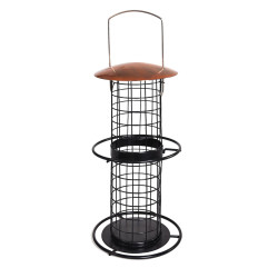 animallparadise Chickadee koperen bal voederhuisje, 35 cm hoog, voor vogels kogel- of vetschijfhouder