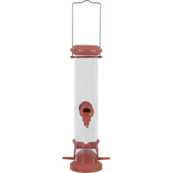 animallparadise Alimentador de silo de sementes, vermelho terra, altura 42 cm para aves Alimentador de sementes