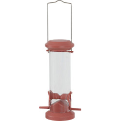 animallparadise Seed silo feeder, 2 terra red perches, for birds Seed feeder
