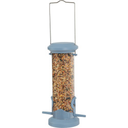 animallparadise Alimentador de silo de sementes, 2 poleiros azul, para aves Alimentador de sementes