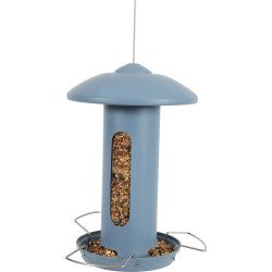 animallparadise Alimentador de pássaros solo de metal azul H total 44 cm Alimentador de sementes