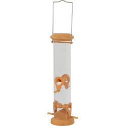 animallparadise Futtersilo für Vögel, orange, Höhe 42 cm Futterstelle für Samen