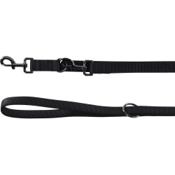 animallparadise Black nylon training leash for black dogs. Dressage leashes