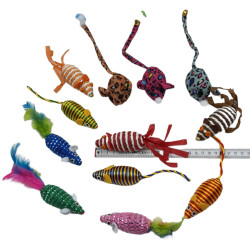 animallparadise Zestaw 4 losowych kocich myszek w różnych kształtach i kolorach. Jeux