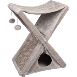 animallparadise Foldable cat scratching post 53.5 x 34.5 x 60.5 cm grey color Scratchers and scratching posts