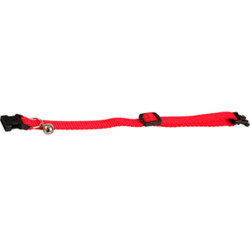 animallparadise Verstellbares Katzenhalsband von 20 bis 35 cm rot mit Glöckchen Halsband