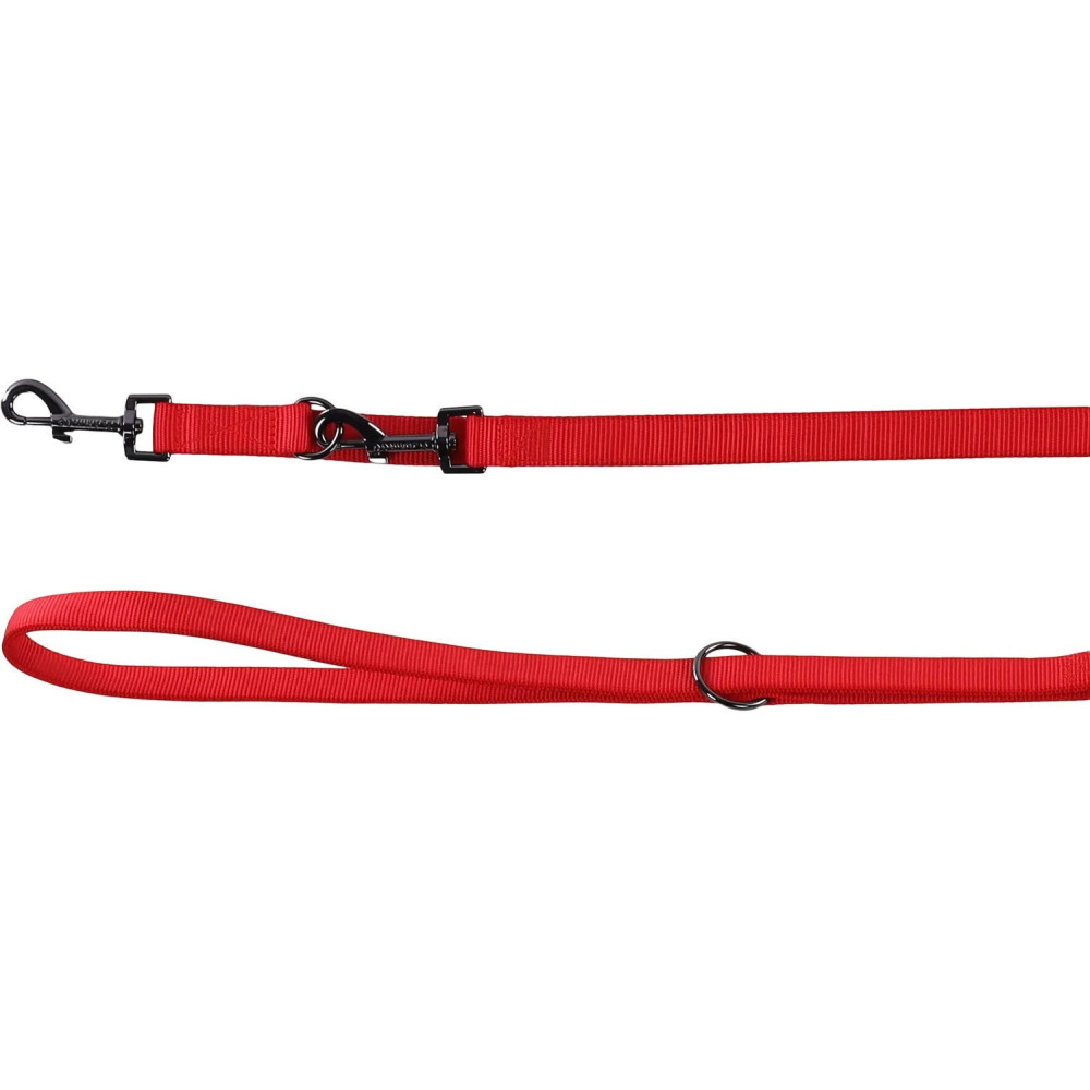 animallparadise Czarna nylonowa smycz treningowa dla psów w kolorze czerwonym. Laisses de dressage