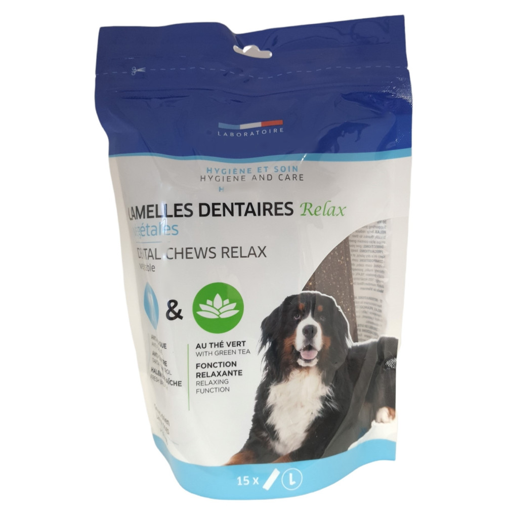 animallparadise copy of 15 płatków stomatologicznych vegetable relax dla psów od 10 do 30 kg, worek 352,5 g Friandise chien