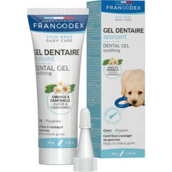 Francodex Gel dental calmante para cachorros 50 gramos Cuidado de los dientes de los perros