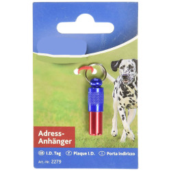 animallparadise Rote und blaue Adressröhrchen für Halsbänder Tür Adresse