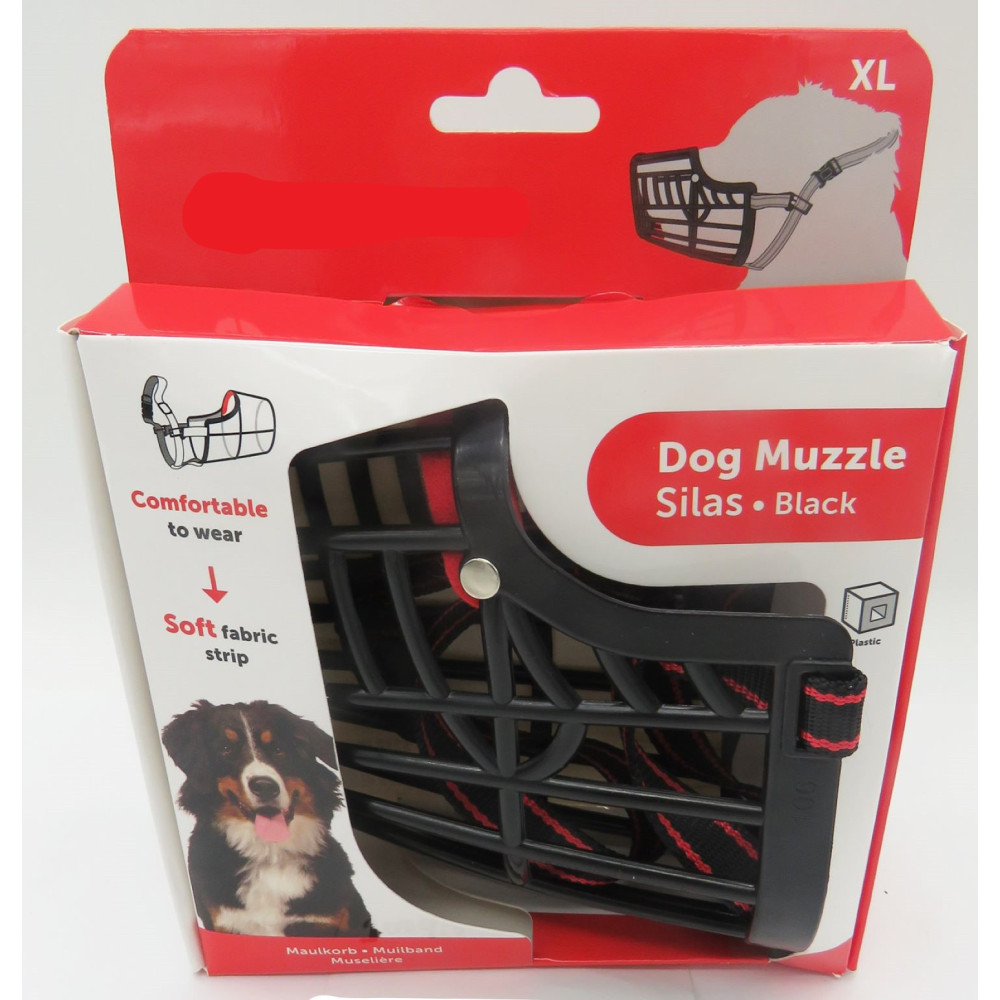 animallparadise XL 40 cm 44-59 cm, black SILAS muzzle for dogs Muzzle
