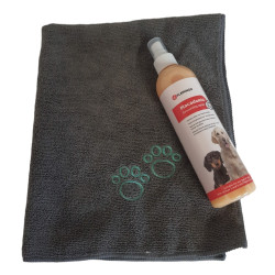 animallparadise Macadamia Coat Care Spray 300 ml e asciugamano in microfibra per cani Shampoo