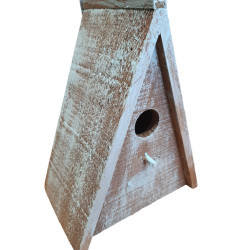 animallparadise GIES houten vogelhuisje 16,5 x 11 x 21 cm blauw/bruin Vogelhuisje