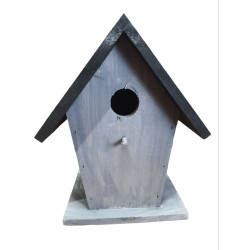 animallparadise Casetta per uccelli 18,5 x 15 x 23 cm in legno grigio / nero Casetta per uccelli