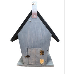 animallparadise Casa para aves 18,5 x 15 x 23 cm em madeira cinzenta / preta Birdhouse