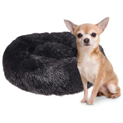 animallparadise KREMS Kissen rund, Anti-Stress, Farbe schwarz ø 50 cm. für Hunde Hundekissen