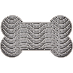 Gamelle et tapis anti glouton Tapis à lécher YUMMEE couleur gris taille L 29.8 cm pour chien.
