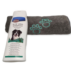 animallparadise Aloe-Vera-Shampoo, 250 ml und Mikrofaserhandtuch, für Hunde. Shampoo