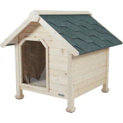 animallparadise Domek drewniany dla psa schronisko, rozmiar mały, wymiar zewnętrzny 73 x 77 x 72 cm wysokość domku dla psa Ni...