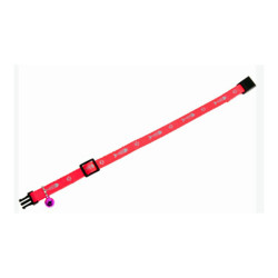 Flamingo Verstellbares Halsband von 20 bis 35 cm. Fischmotiv + Glocke. rosa Farbe für Katze Halsband