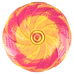 Flamingo ZAZA Frisbee, TPR, ø18 cm, yellow and pink, Dog toy. Frisbees for dogs
