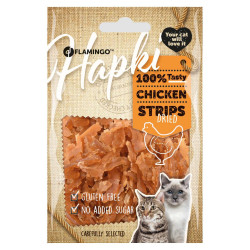 Flamingo Pet Products Candy chicken strips. Hapki BBQ. for cats . 50 g. gluten free. Cat treats