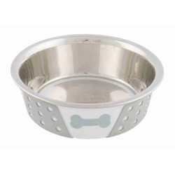 Trixie 400 ml, Stainless steel bowl with silicone and pattern, for dog or cat, ø 14 cm. Bowl, bowl