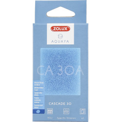 zolux Filtre pour pompe cascade 30, filtre CA 30 A mousse bleue medium x2. pour aquarium. Masses filtrantes, accessoires