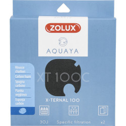 zolux Filtre pour pompe x-ternal 100, filtre XT 100 C mousse charbon x 2. pour aquarium. Masses filtrantes, accessoires