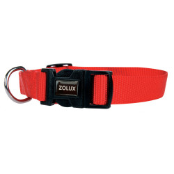 zolux nylon halsband . maat 25 - 35 cm . 10 mm . rode kleur. voor hond. Nylon kraag