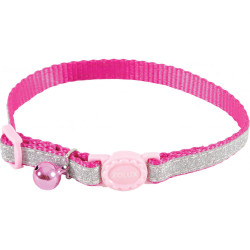 zolux SHINY collar de nylon ajustable de 17 a 30 cm. rosa . para gato. Collar