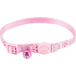 zolux Halsband ETHNIC nylon verstelbaar van 17 tot 30 cm. roze . voor kat. Halsketting