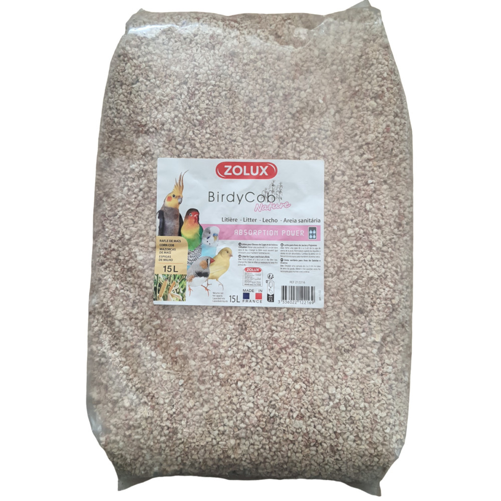 zolux Birdycob nature litter 15 liters or 5.1 kg for birds Seed food