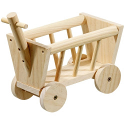 Distributeur nourriture Râtelier chariot en bois 20 cm pour rongeur