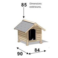 zolux Holzhütte Chalet, Größe Medium. Außenmaße. 84 x 90 x 85 cm hoch. hundehütte. Hundehütte