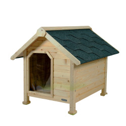 zolux Chalé de madeira para cães Grande dimensão exterior 101 x 94 cm H 94 cm Casa do cão