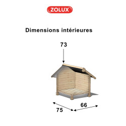 zolux Chalet de madera para perros Gran dimensión exterior 101 x 94 cm H 94 cm Casa del perro