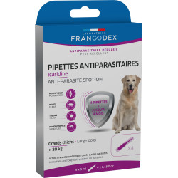 Francodex 4 Icaridine Antiparasitaire Pipetten voor honden van meer dan 30 kg Pipetten voor bestrijdingsmiddelen