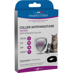 Francodex Ongediertebestrijdingshalsband icaridine 35 cm zwart Voor katten en kittens Kat ongediertebestrijding