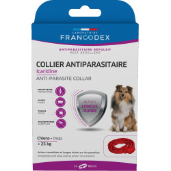 Francodex Ungezieferband Icaridine 60 cm rot für Hunde unter 25 kg ungezieferhalsband
