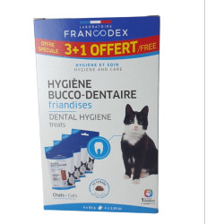 Francodex Embalagem de 4 x 65g de guloseimas de higiene oral para gatinhos e gatos Gatos