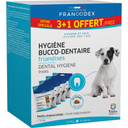 Francodex Pack Oral Hygiene Treats 4 x 75g Para cachorros e cães pequenos com menos de 10 kg Cuidados dentários para cães