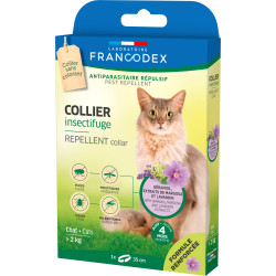 Francodex Collare insetto-repellente per gatti di oltre 2 kg lunghezza 35 cm formula rinforzata Disinfestazione dei gatti