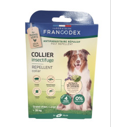 Francodex Collar repelente de insectos para perros de más de 20 kg. de longitud 72 cm. collar de control de plagas