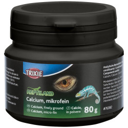Nourriture Calcium, micro-fin adapté aux reptiles herbivores, carnivores et amphibiens 80g