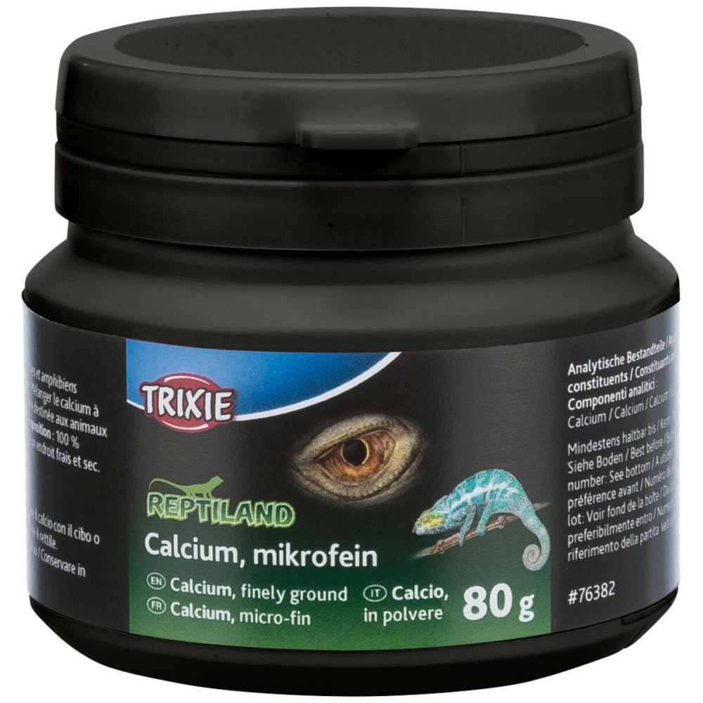 Trixie Calcio, microfino adecuado para reptiles y anfibios herbívoros y carnívoros 80g Alimentos