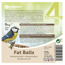 Flamingo 100 Fat Balls of 90 g for birds Bird Food Ball