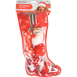 Flamingo 6 Spielzeug in einer Socke für Weihnachten, Hundespielzeug Plüschtier für Hunde
