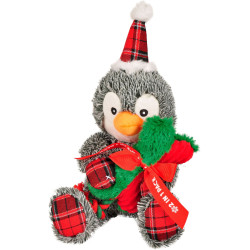 Peluche pour chien Pingouin Noël peluche 43 cm avec Os en corde , jouet pour chien