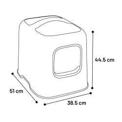 animallparadise Domek toaletowy, szary lisa 38,5 x 51 x 44,5 cm, dla kota Maison de toilette
